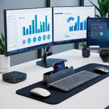 Leonardo_Phoenix_A_sleek_and_modern_office_workspace_designed_2 Must-Have Tech Gadgets to Keep Your Business Running Smoothly